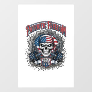 Autocollant Pour Fenêtre Camion Monstre Crâne Tout-Terrain Patriotique 1776