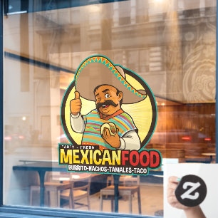 Autocollant Pour Fenêtre Cantina de Nourriture Mexicaine Fraîche et Savoure