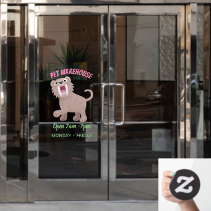 Autocollant Pour Fenêtre Caricature du tigre mignon Saber Toothed Smilodon