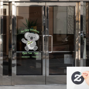 Autocollant Pour Fenêtre Caricature joyeux koala agitant