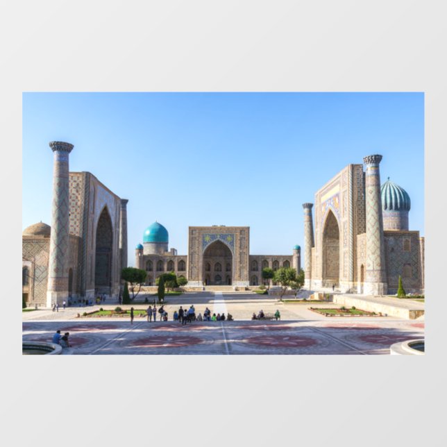 Autocollant Pour Fenêtre Carré Registan - Samarkand, Ouzbékistan, Asie (Feuille)