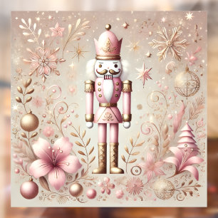 Autocollant Pour Fenêtre Casse-noisette pastel rose et or élégant et fantai