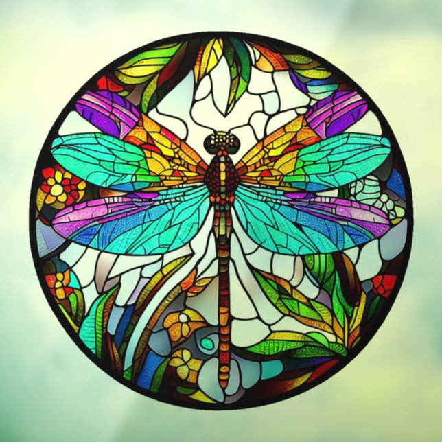 Autocollant Pour Fenêtre Cataphe solaire à libellules en verre de Faux (Feuille 3)