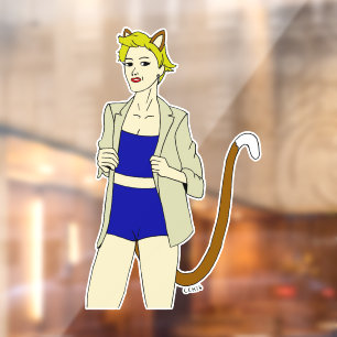 Autocollant Pour Fenêtre catgirl