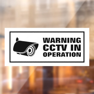 Autocollant Pour Fenêtre CCTV en opération