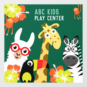 Autocollant Pour Fenêtre Centre de jeux Safari Jungle Animalier