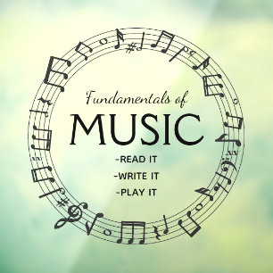 Autocollant Pour Fenêtre Cercle of Music Design Cling