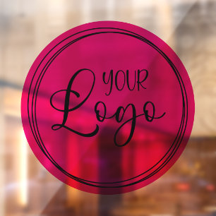 Autocollant Pour Fenêtre Cercle rose chaud pour votre logo d'entreprise