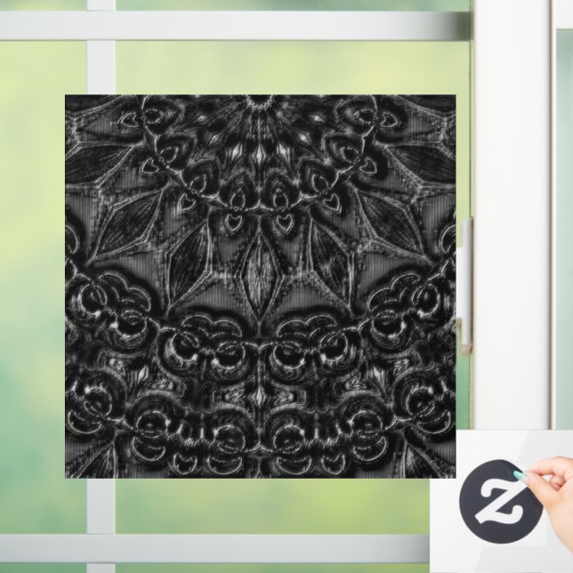 Autocollant Pour Fenêtre Charcoal Mandala  Window Cling (Maison)