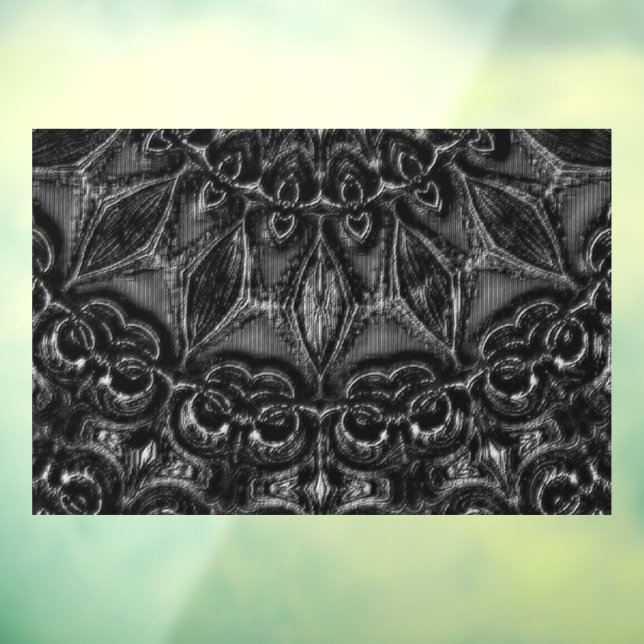 Autocollant Pour Fenêtre Charcoal Mandala  Window Cling (Feuille 3)