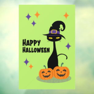 Autocollant Pour Fenêtre Chat d'Halloween atomique du milieu du siècle