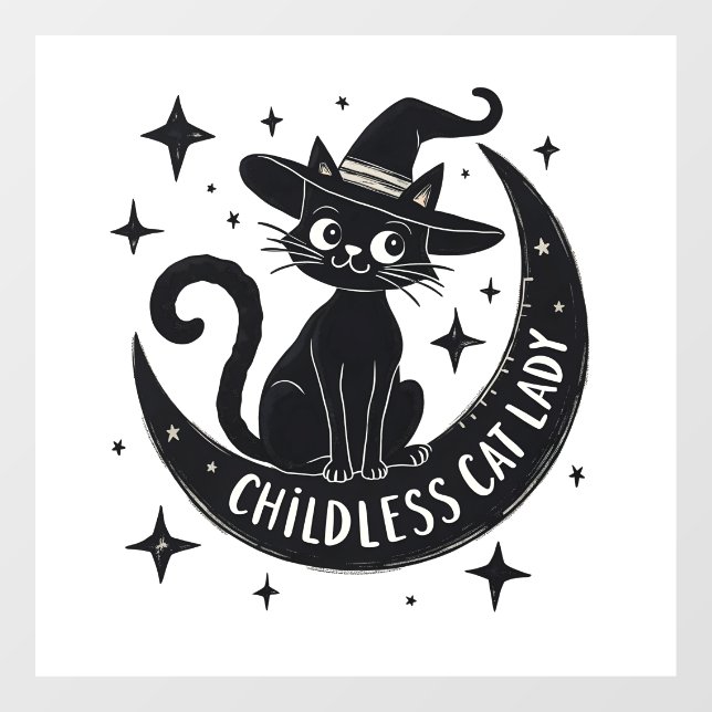 Autocollant Pour Fenêtre Chat sans enfant Lady Harris Walz Halloween Pastel (Feuille)