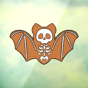 Autocollant Pour Fenêtre Chauve-souris squelette en pain d'épices