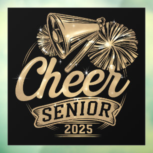 Autocollant Pour Fenêtre Cheer Senior 2025 Pom-pom girl Graduation Classe D