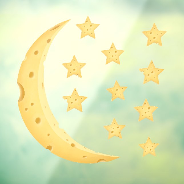 Autocollant Pour Fenêtre Cheesy Moon & 10 Etoiles Fanciful Kids & Baby Room (Feuille 3)
