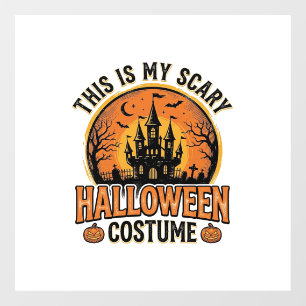 Autocollant Pour Fenêtre Chemise Château Hanté Costume Halloween Vintage De
