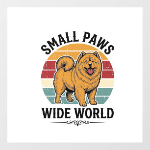 Autocollant Pour Fenêtre Chemise Chow Chow Petits Pattes Grand Monde Vintag