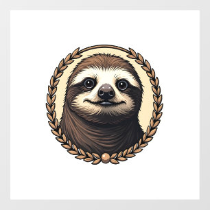 Autocollant Pour Fenêtre Chemise Classique de Gravure de Paresseux de la Na