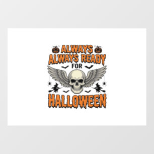 Autocollant Pour Fenêtre Chemise crâne Halloween Gravure vintage Citation d