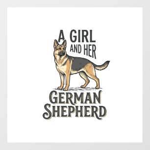 Autocollant Pour Fenêtre Chemise de fille Berger Allemand Design vintage po