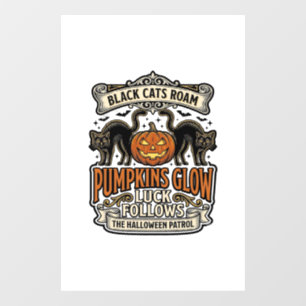 Autocollant Pour Fenêtre Chemise de garde de sécurité Halloween avec chats