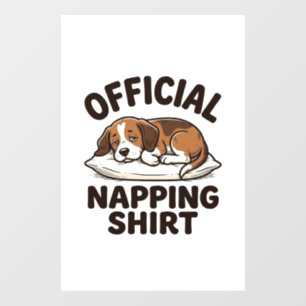 Autocollant Pour Fenêtre Chemise de repos officielle Chien endormi Design v