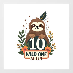 Autocollant Pour Fenêtre Chemise de sloth vintage pour 10e anniversaire