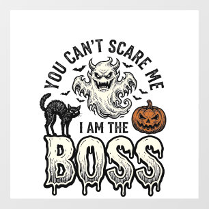 Autocollant Pour Fenêtre Chemise Halloween Boss Ghost Gravure Vintage Desig