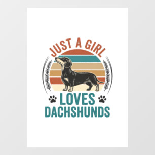 Autocollant Pour Fenêtre Chemise pour amateur de teckel Graphique de chien