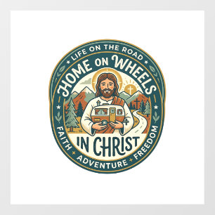 Autocollant Pour Fenêtre Chemise Vintage Jésus RV Camper Life Graphique Chr