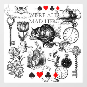 Autocollant Pour Fenêtre cheshire cat classique alice dans l'art du pays de