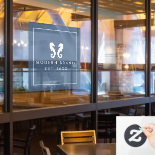 Autocollant Pour Fenêtre Cheval de mer bleu moderne 