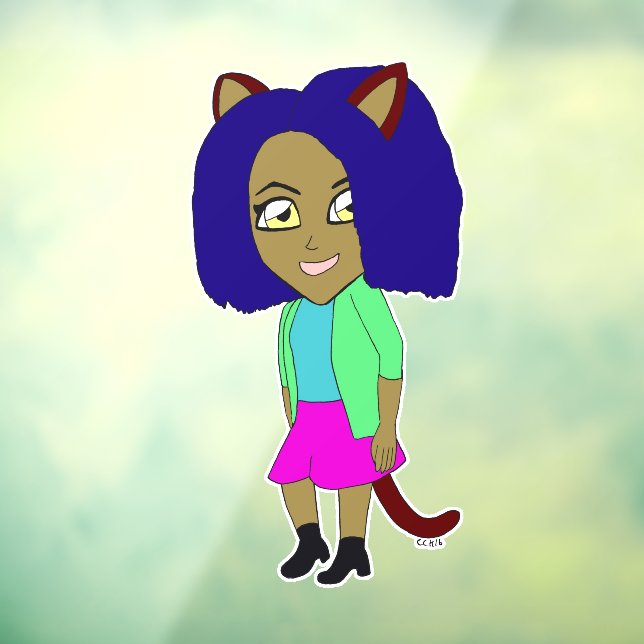 Autocollant Pour Fenêtre chibi catgirl (Feuille 3)