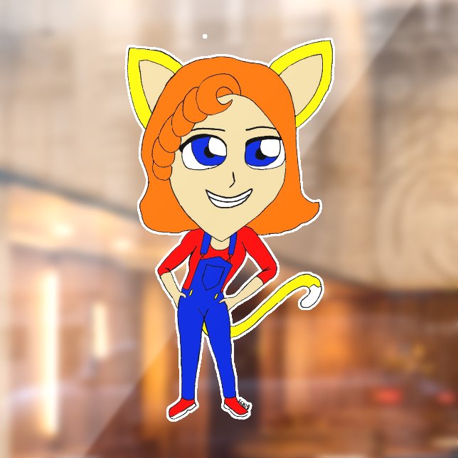 Autocollant Pour Fenêtre chibi catgirl (Feuille 2)