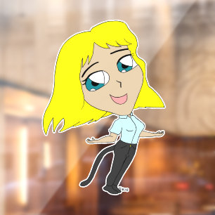 Autocollant Pour Fenêtre chibi fille avec une queue