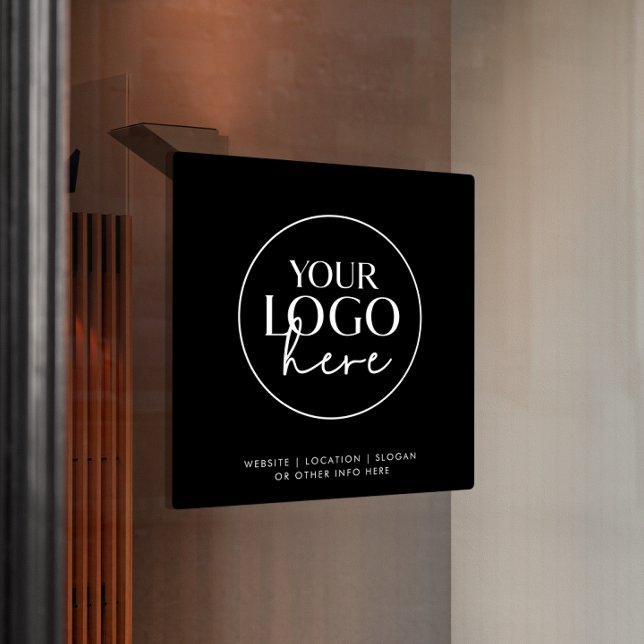 Autocollant Pour Fenêtre Chic Black Typographie Business Custom Logo (Créateur téléchargé)
