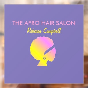 Autocollant Pour Fenêtre Chic chic coiffure afro bleu