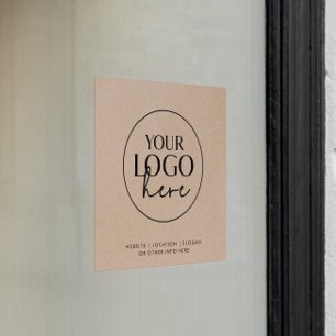 Autocollant Pour Fenêtre Chic Faux Kraft Entreprise Logo Personnalisé