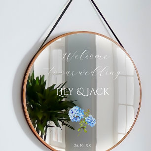 Autocollant Pour Fenêtre Chic Floral Blue Hydrangea Transparent Mariage