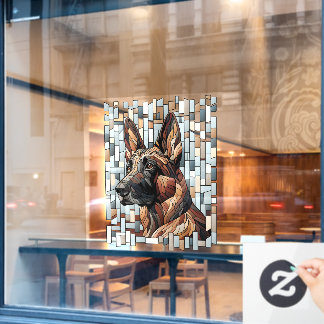Autocollant Pour Fenêtre Chien berger néerlandais - Art mosaïque