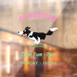 Autocollant Pour Fenêtre Chien Border Collie drôle courant dessin animé