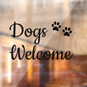 Autocollant Pour Fenêtre Chiens de bienvenue, Chiens sympa