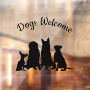 Autocollant Pour Fenêtre Chiens de bienvenue, Chiens sympa