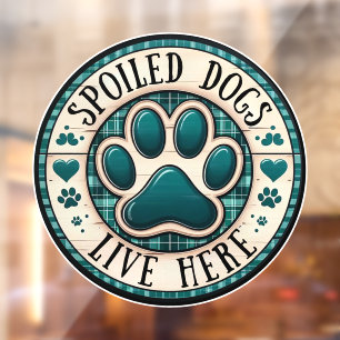 Autocollant Pour Fenêtre Chiens Spots En Vie Ici Clic De Fenêtre