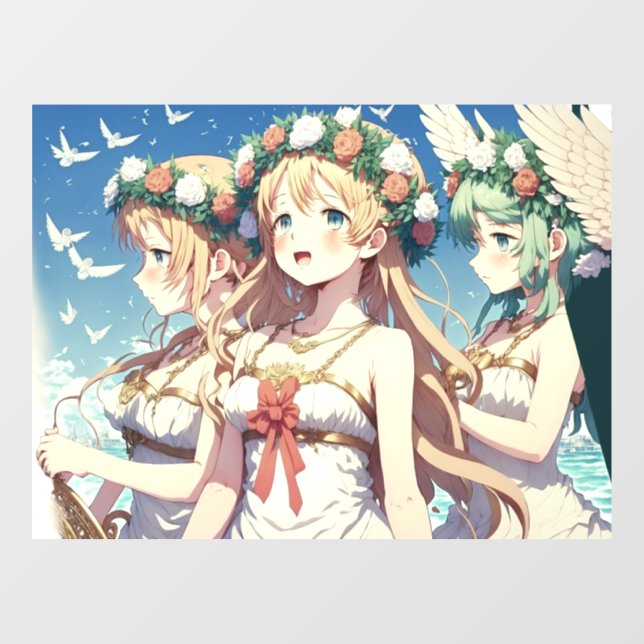 Autocollant Pour Fenêtre Choeur d'anime (Feuille)