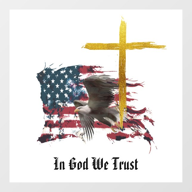 Autocollant Pour Fenêtre *~* Christian Patriotic Eagle Flag Veteran AP16 (Feuille)