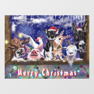 Autocollant Pour Fenêtre Christmas Song Animal Party - Joyeux Noël Fun