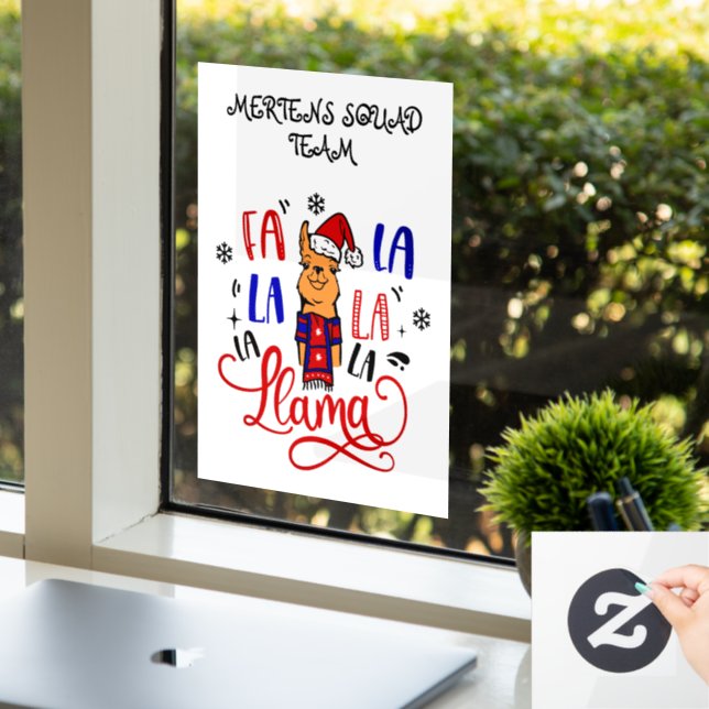 Autocollant Pour Fenêtre Christmas Song Llama Home Storefront Nom Vinyl SM (Bureau)