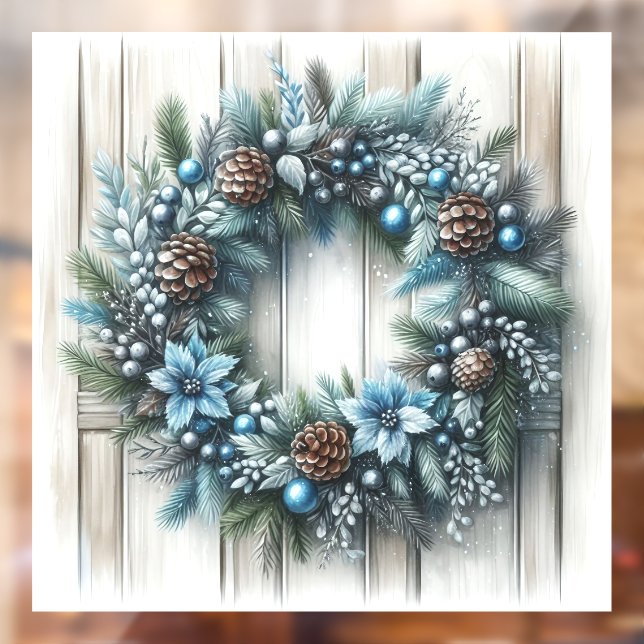 Autocollant Pour Fenêtre Christmas Wreath Window Cling (Feuille 2)