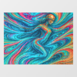Autocollant Pour Fenêtre “Chromisca” - Portrait d'enchanteresse fluide